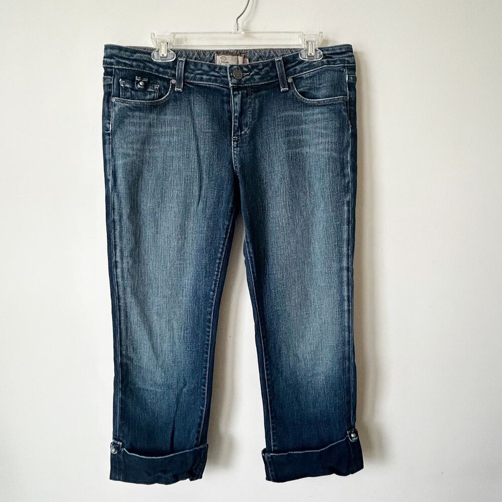Paige Curson Cropped Jeans Size 32/14 Made in USA Vintage Y2K Low Rise Denim